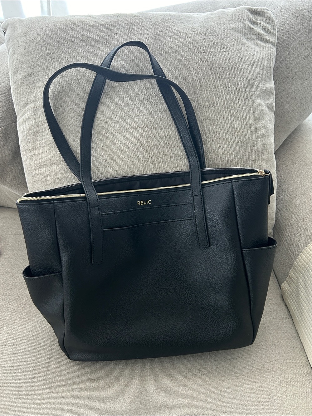Relic Black Faux Leather Tote Bag
